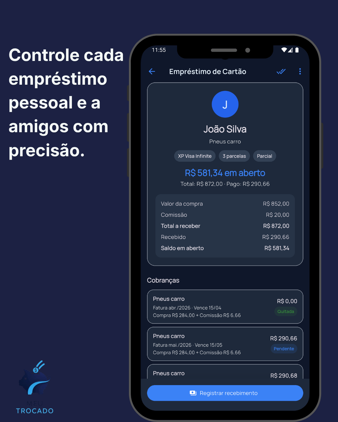 Tela 5 do aplicativo Meu Trocado